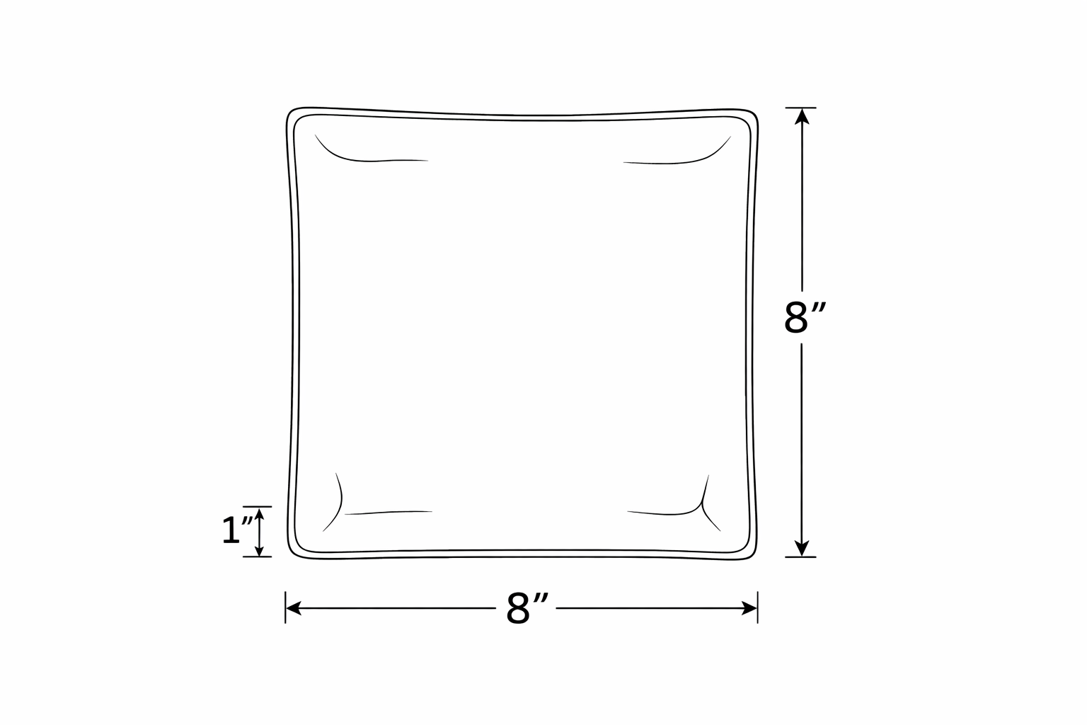 NOIR Texture Square Snack Plate